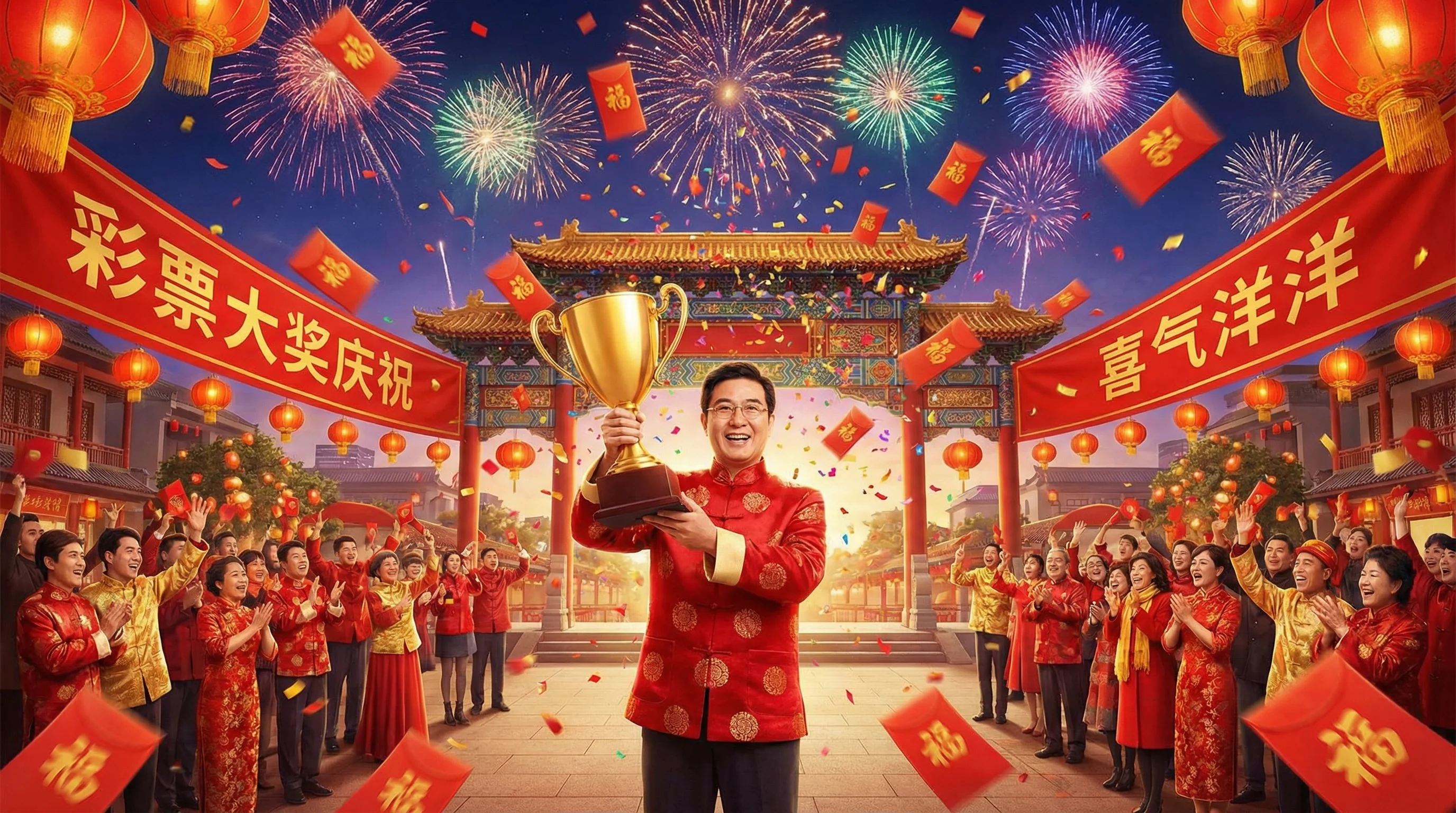 幸运刮刮乐中奖喜报庆祝画面